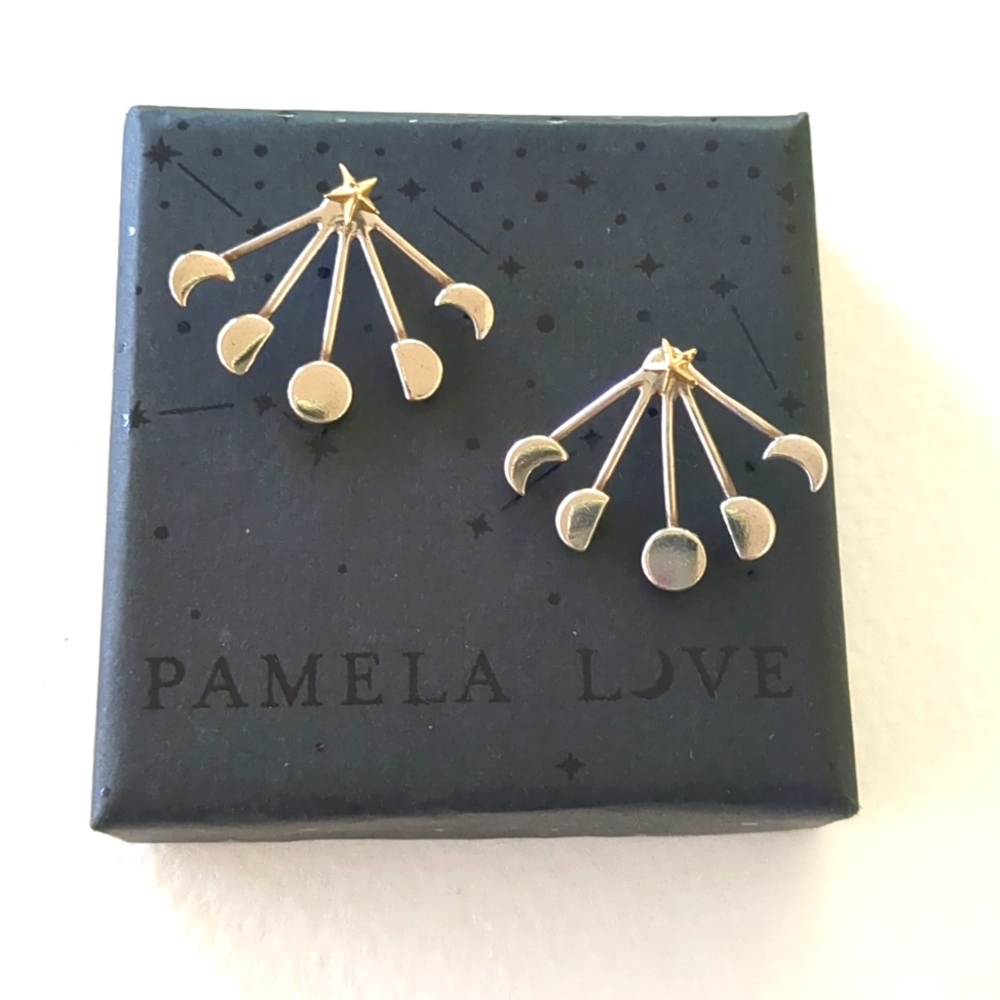 Pamela Love moon phase cuff earrings